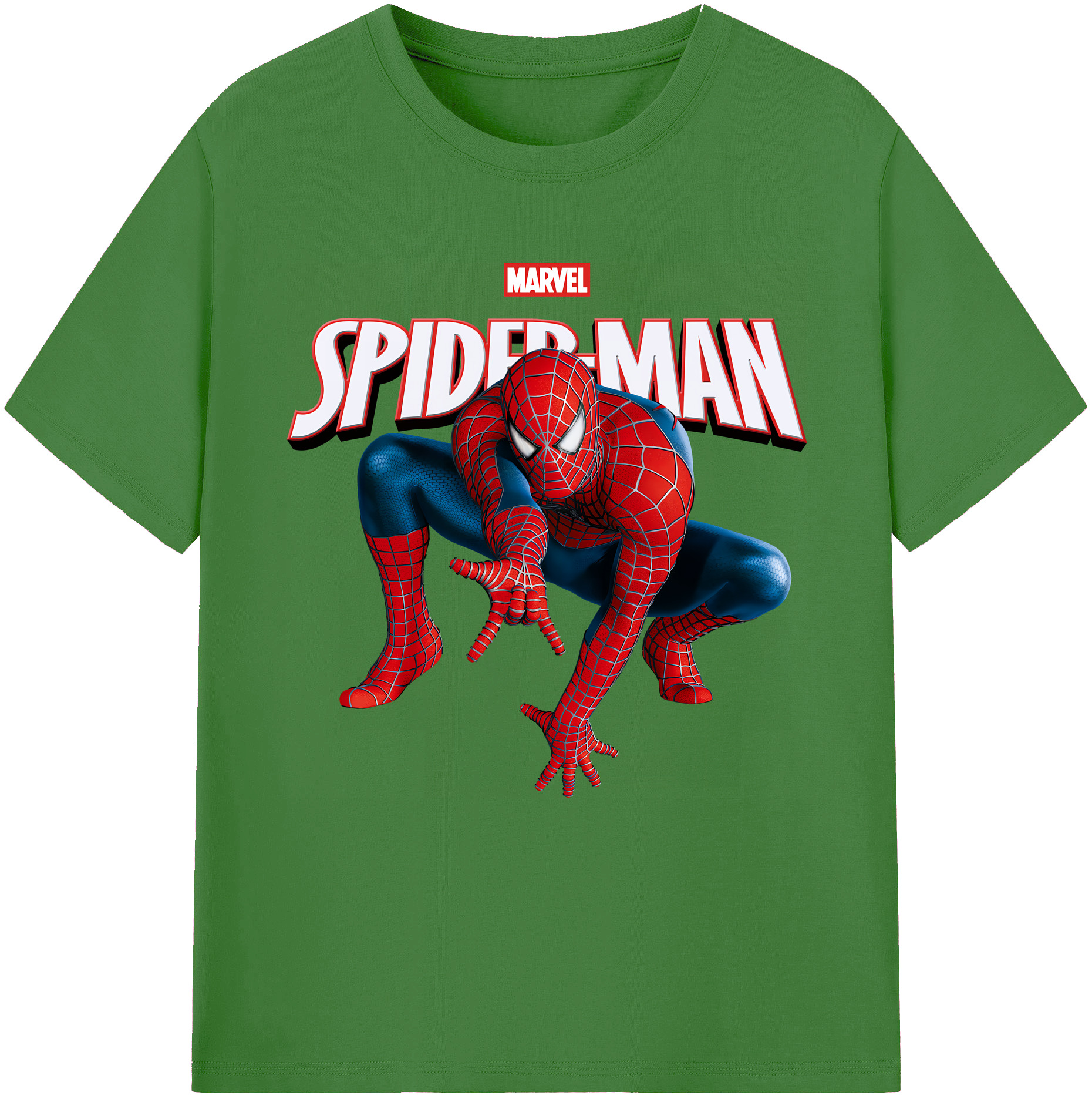 （画像用） Spider Man スパイダーマン レディースカジュアルプリントTシャツ（綿100％）